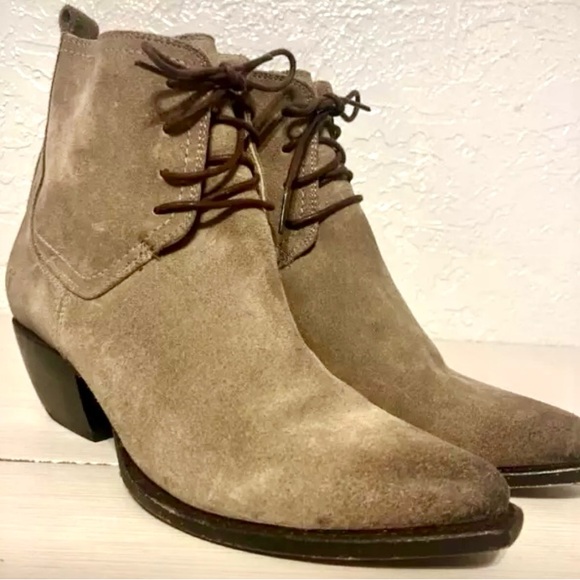 Frye Shoes - Frye Women's Sacha Ankle Boot Ash Brown Suede Lace Up unisex US 10W